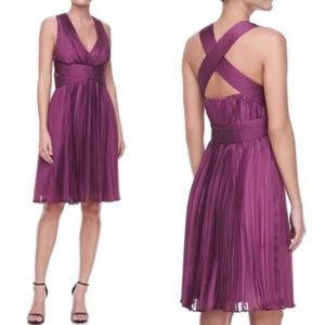 [Halston Heritage] Accordion Pleat Orchid Dress